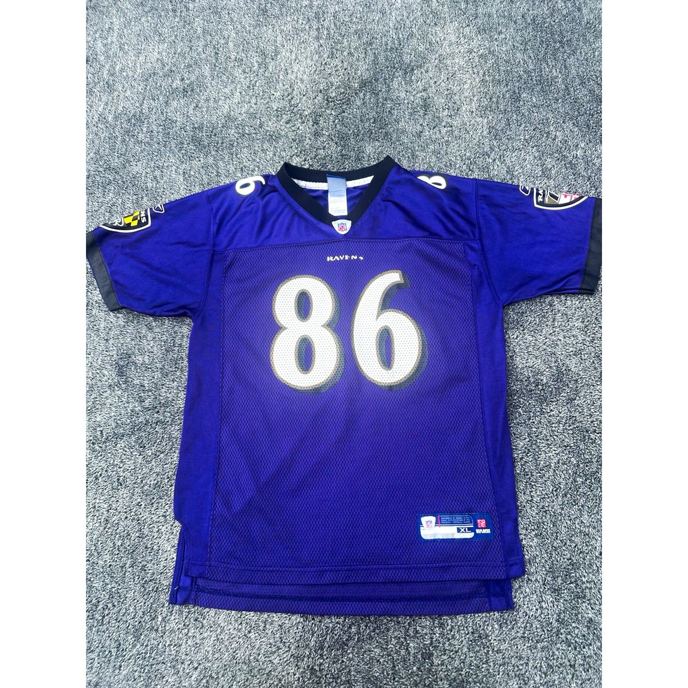 Todd Heap 86 Baltimore Ravens Reebok NFL Jersey Youth XL 18-20 Purple